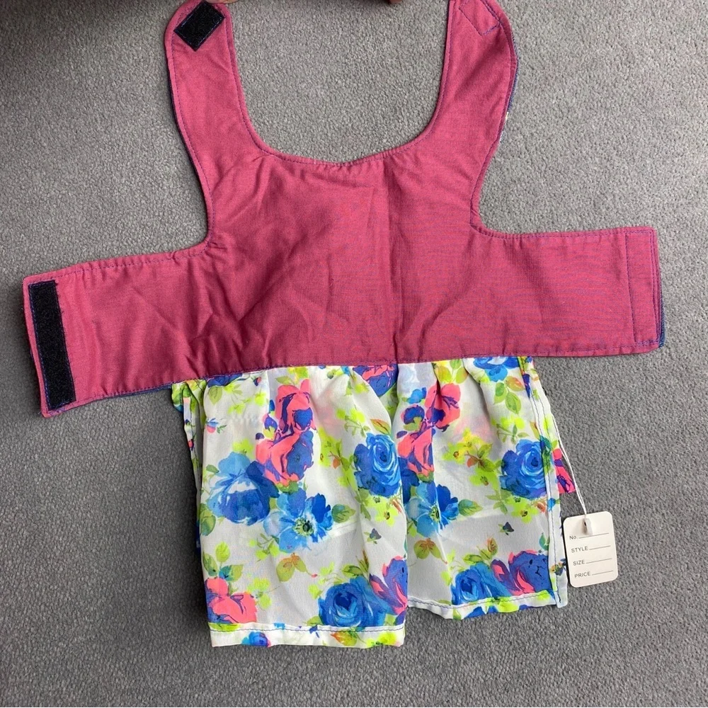 Denim floral dog dress size M